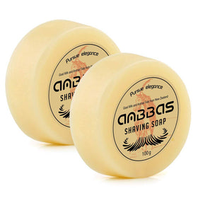Anbbas shaving soap with goat milk, pack of 2, rich lather for a smooth shave.