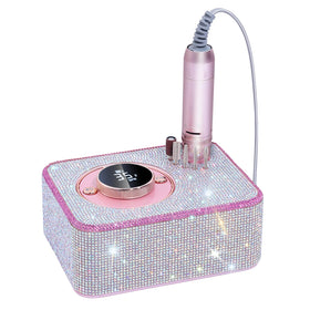 ANBEISTEE electric nail drill with LCD display shows battery, speed, and direction for precise control.