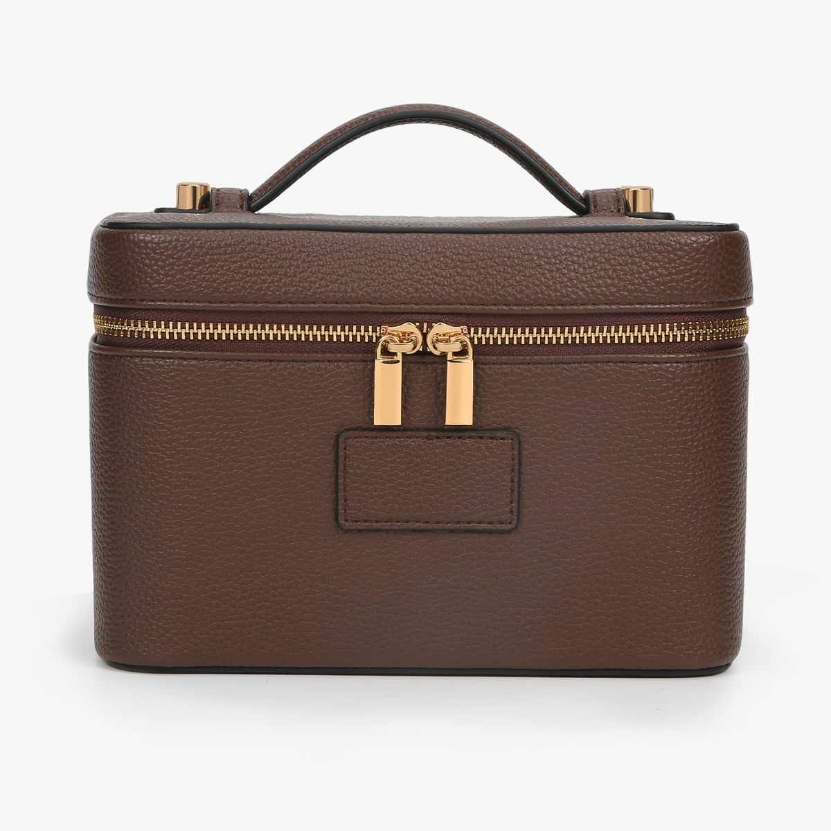 AnBlack makeup bag vanity case in coffee keeps cosmetics organized while traveling.
