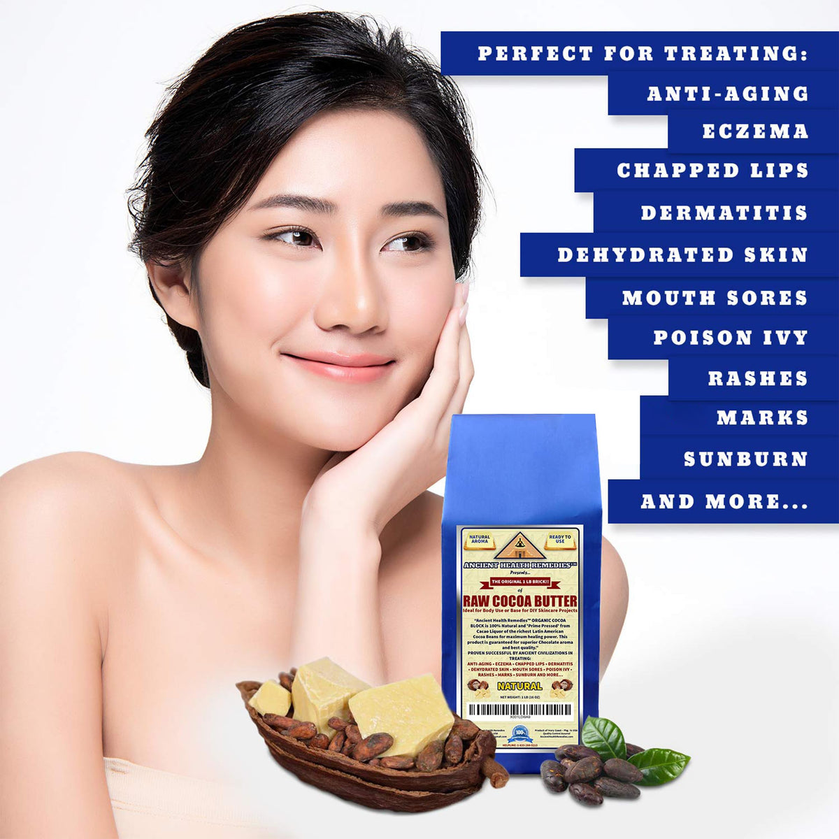 ANCIENT HEALTH REMEDIES cocoa butter block melt test demonstrates smooth texture