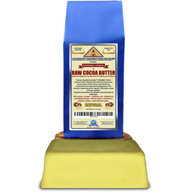ANCIENT HEALTH REMEDIES cocoa butter slab closeup highlights natural color and aroma
