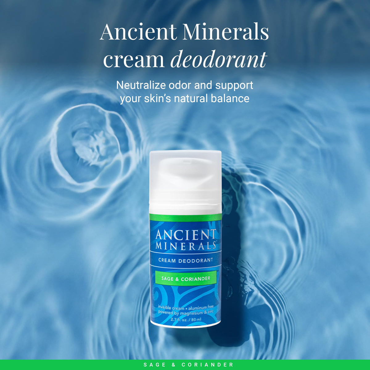 Close-up of Ancient Minerals Sage & Coriander deodorant cream jar