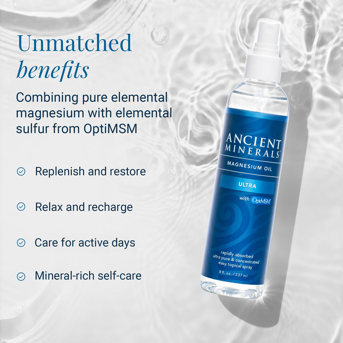 Ancient Minerals Magnesium Oil Ultra on leg after workout supports skin comfort.