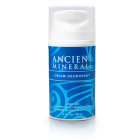 Ancient Minerals natural deodorant cream unscented packaging for sensitive skin