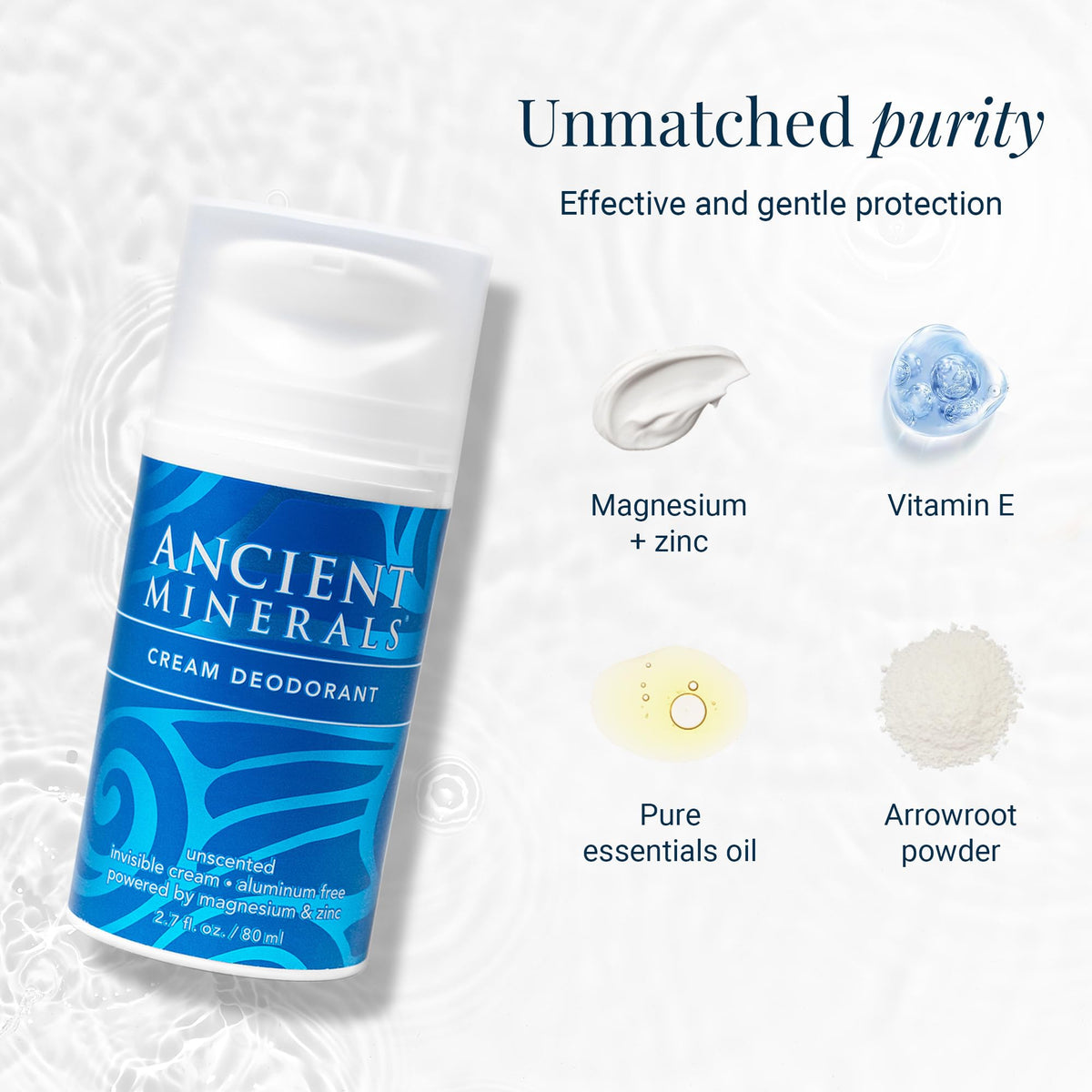Ancient Minerals no-stain formula dries clear on skin