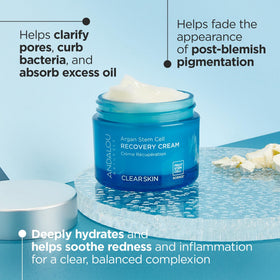 Andalou Naturals Argan Stem Cell Recovery Cream texture swatch shows light, non-greasy hydration