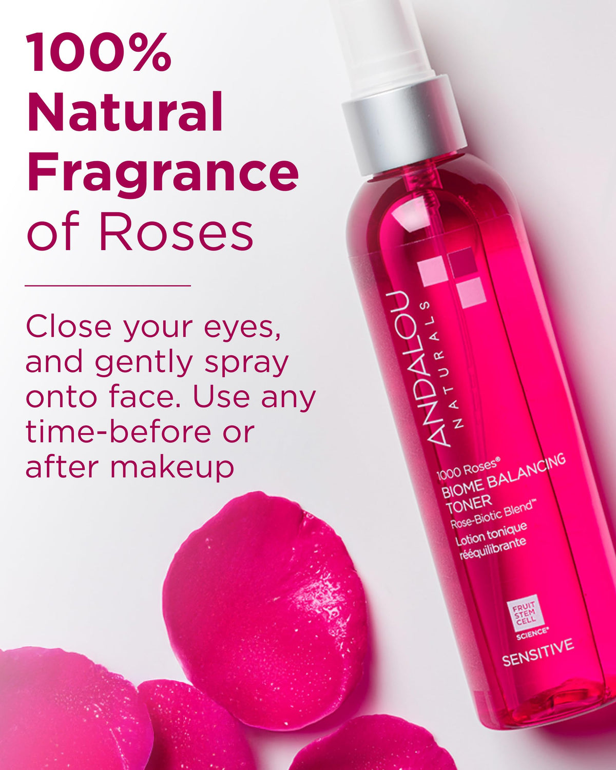 Andalou Naturals Rosa Centifolia extract smoothing skin texture