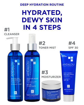 Andalou Naturals Deep Hydration Cleansing Gel bio-designed collagen supports gentle cleansing.