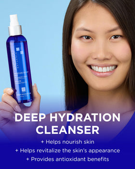 Andalou Naturals Deep Hydration Cleansing Gel bottle image shows easy pump for daily cleansing.