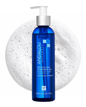 Andalou Naturals Deep Hydration Cleansing Gel foam cleanses gently while boosting hydration.