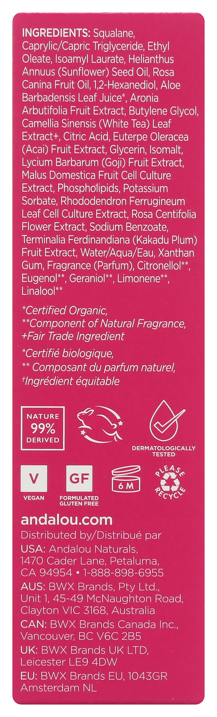 Andalou Naturals pomegranate seeds exfoliation image emphasizing gentle polish for smoother texture
