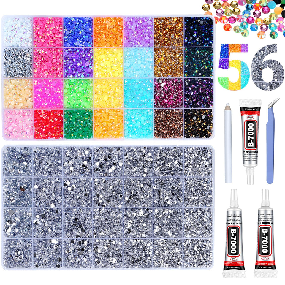 ANDGING jelly rhinestones kit with multicolor AB stones for bright crafts