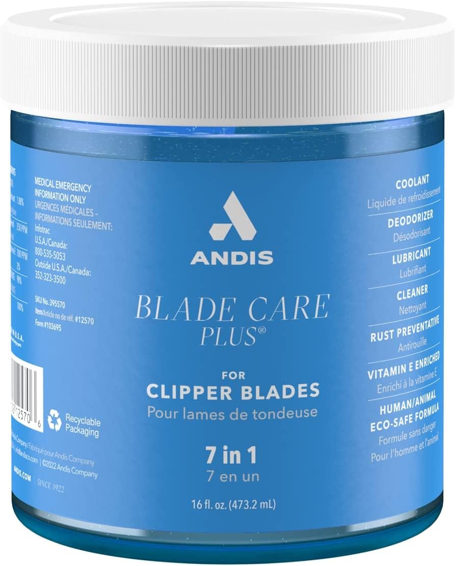Andis Blade Care Plus Jar pack: dual jars shown for easy blade maintenance
