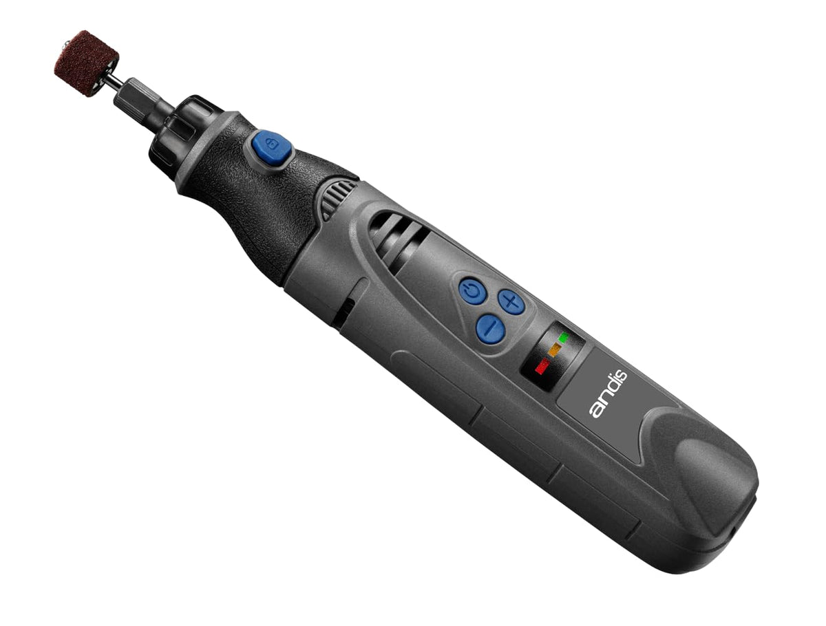 Andis rechargeable battery supports cordless operation during grooming sessions.