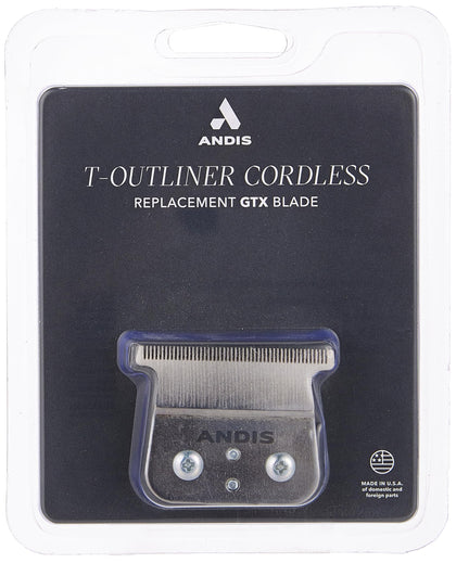Andis cordless T-Outliner Li deep-tooth blade closeup for precision trimming