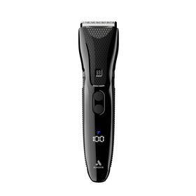 Andis Explorer waterproof beard trimmer showing dial selector for precise length control.
