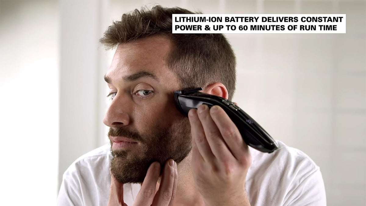 Andis Explorer lithium-ion battery provides up to 2 hours cordless grooming.