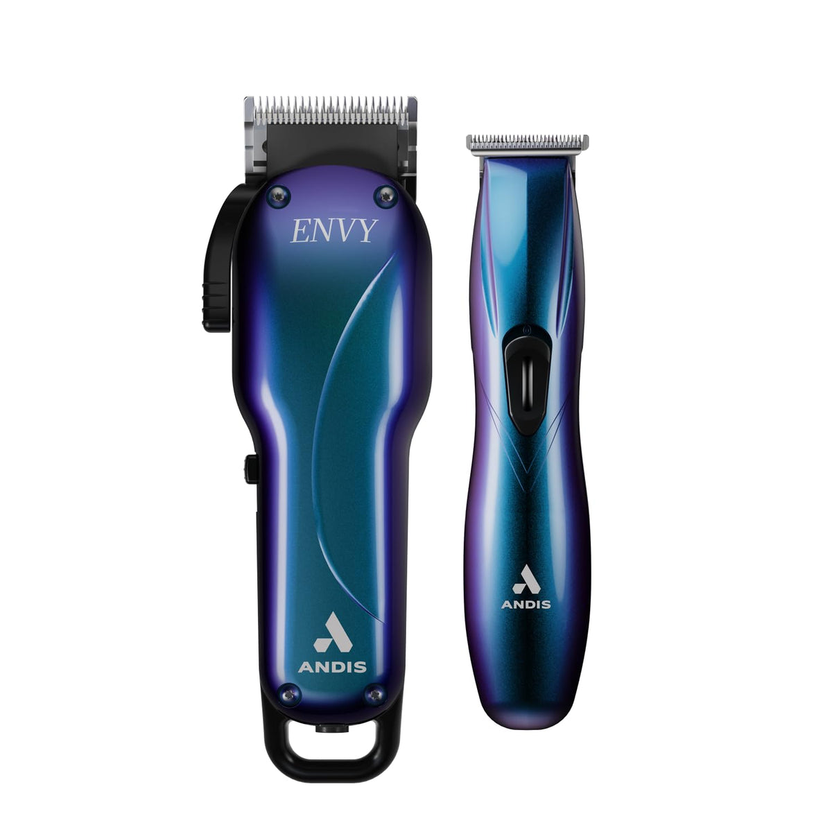 Andis Galaxy Envy clipper front angle showing sleek colorway for precise styling