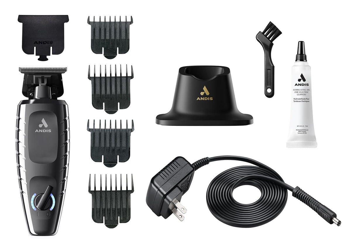 Andis GTX-EXO II trimmer side angle highlighting comfortable grip