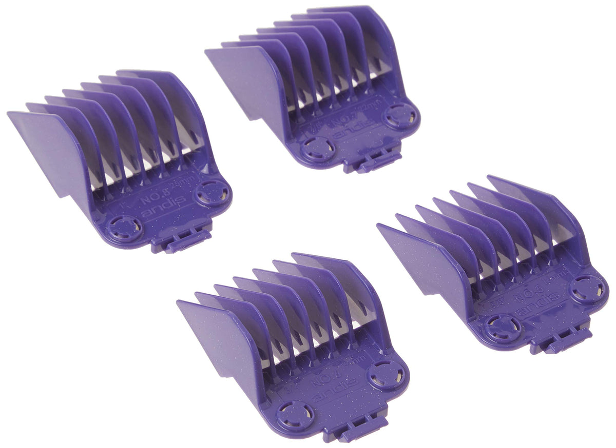 Andis Master magnetic base with four combs keeps grooming tools organized for quick access