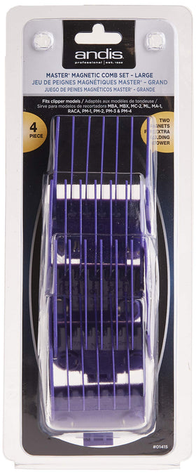 Andis Master four-comb set laid out for precise cutting and clean lines