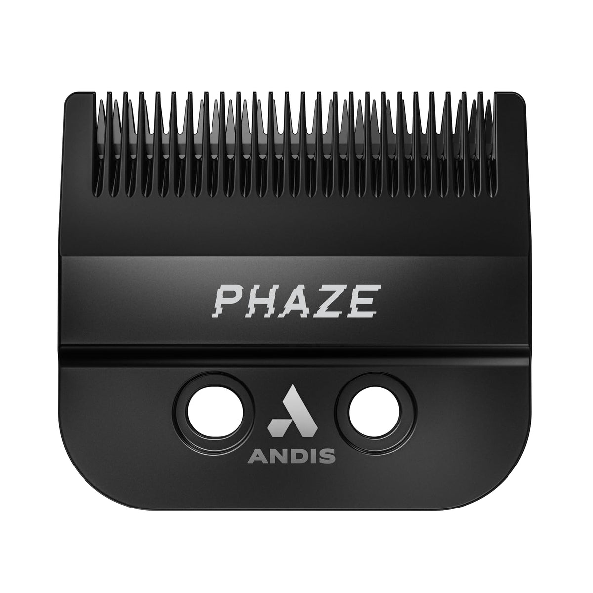 Andis Phaze blade close-up on master clipper for precise cuts.