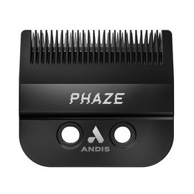 Andis Phaze blade close-up on master clipper for precise cuts.