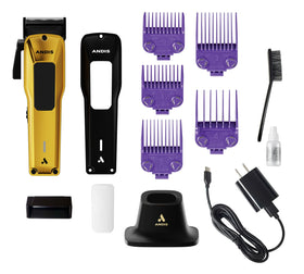 Andis Phenom's gold and black housings offer premium aesthetics and customization.