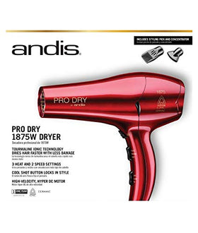 Andis Pro Dry Tourmaline Ionic Dryer cool shot button in action
