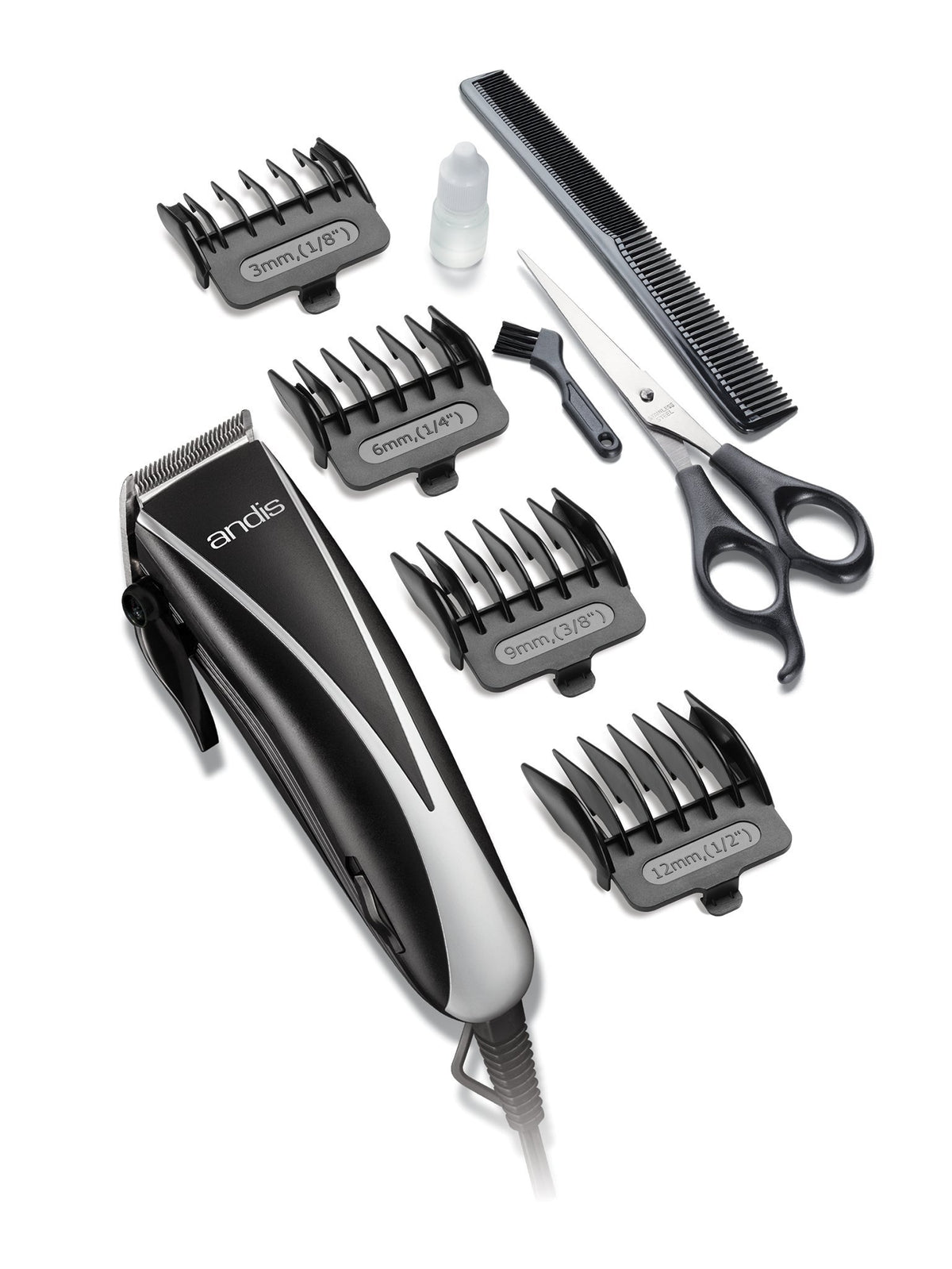 Andis Ultra Clip adjustable blade 10-piece kit for at-home haircuts, precise trims.