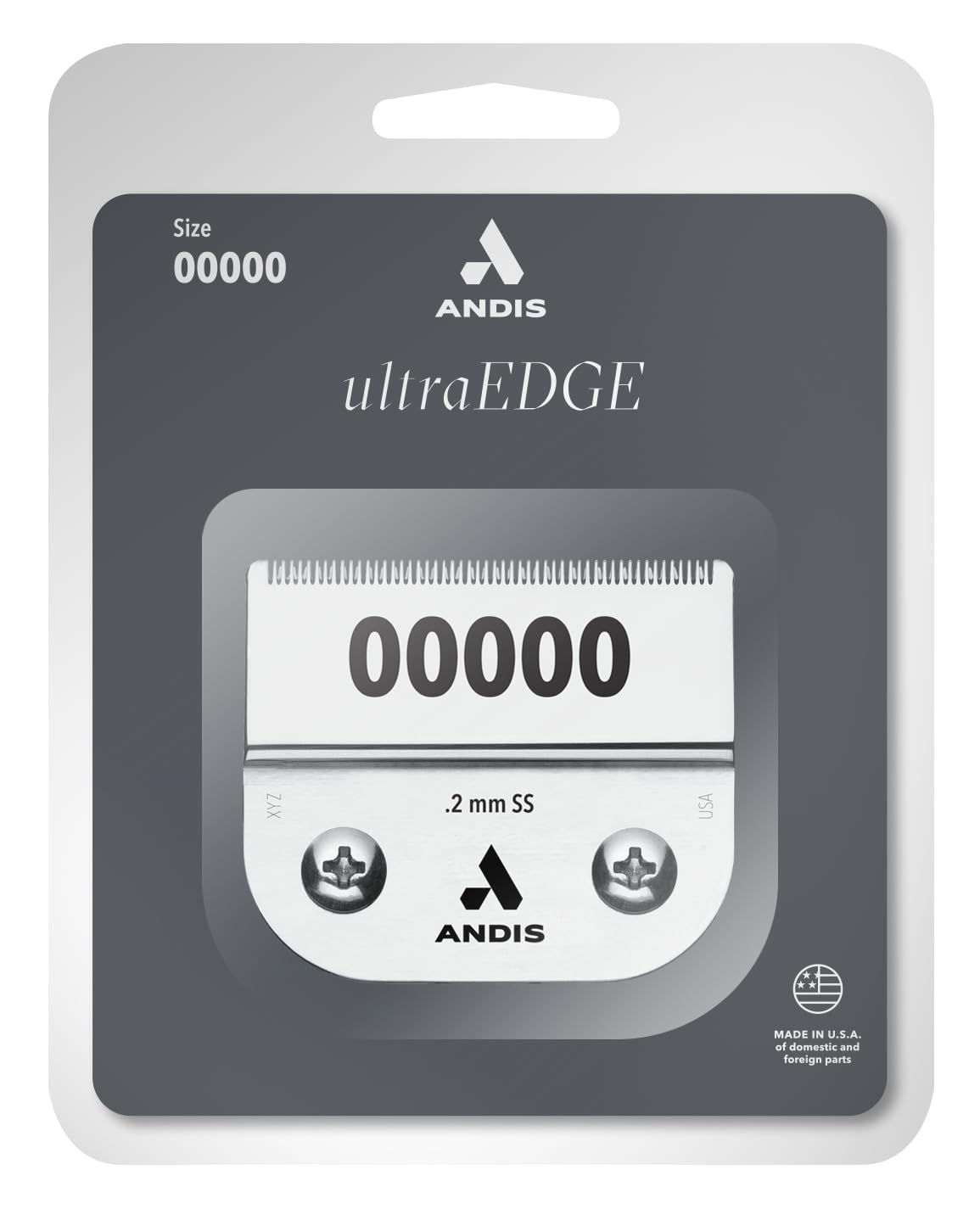 Andis Ultra Edge detachable blade with chrome finish offering rust resistance and cooler cuts.