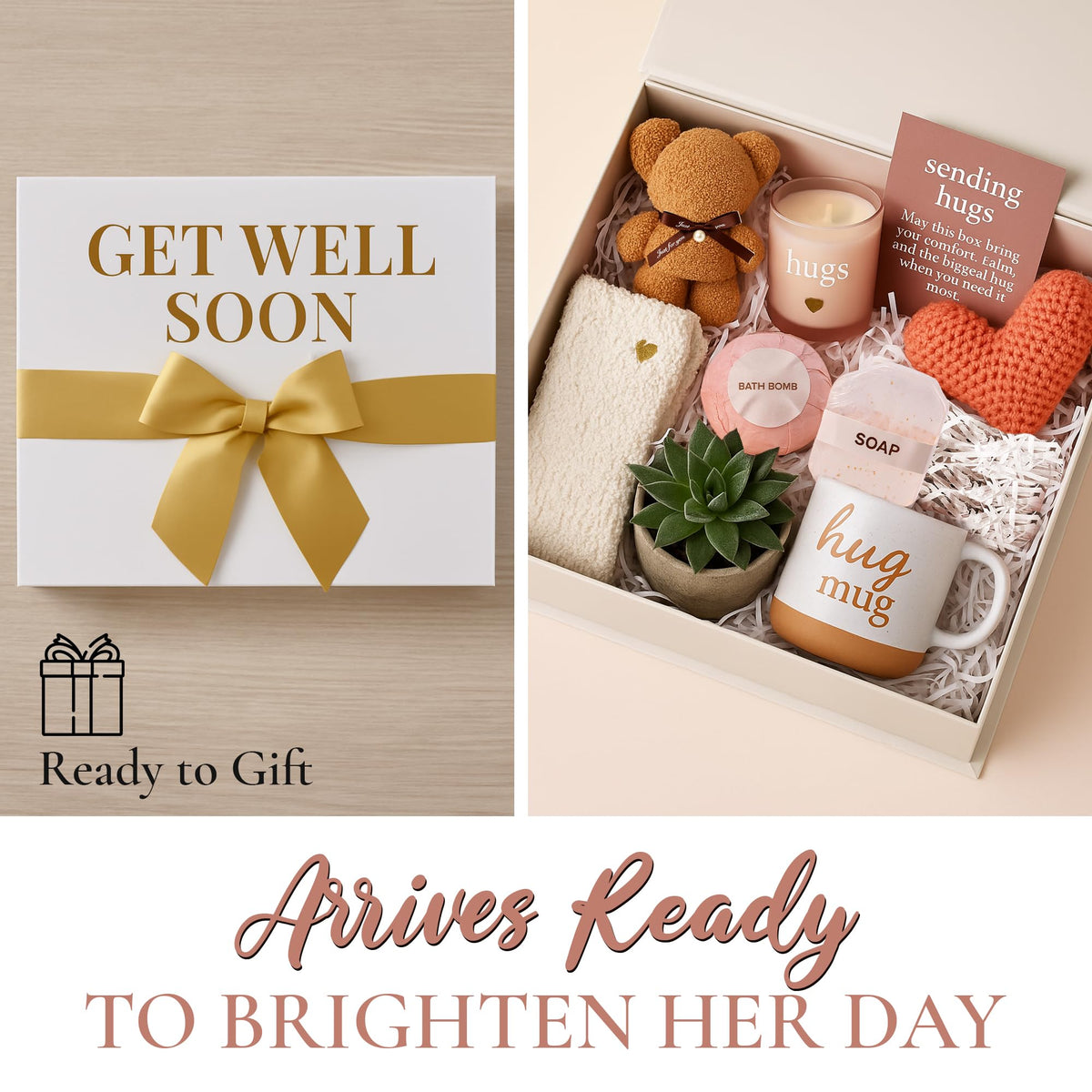 Andlane Get Well Soon Basket featuring cozy socks for warmth during recovery.