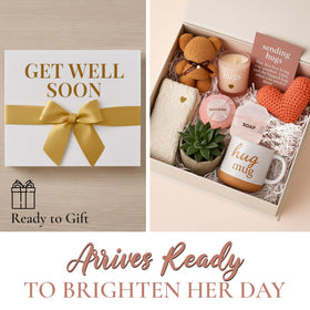 Andlane Get Well Soon Basket featuring cozy socks for warmth during recovery.