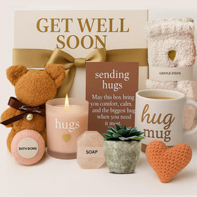 Andlane Get Well Soon Basket with the soft towel and bear offers comforting recovery vibes.