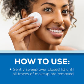 Andrea Eye Q's remover pad texture highlights aloe-infused soothing formula