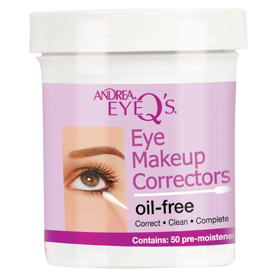 Andrea Eyeq pre-moistened swabs front view for precise correction with no greasy residue.