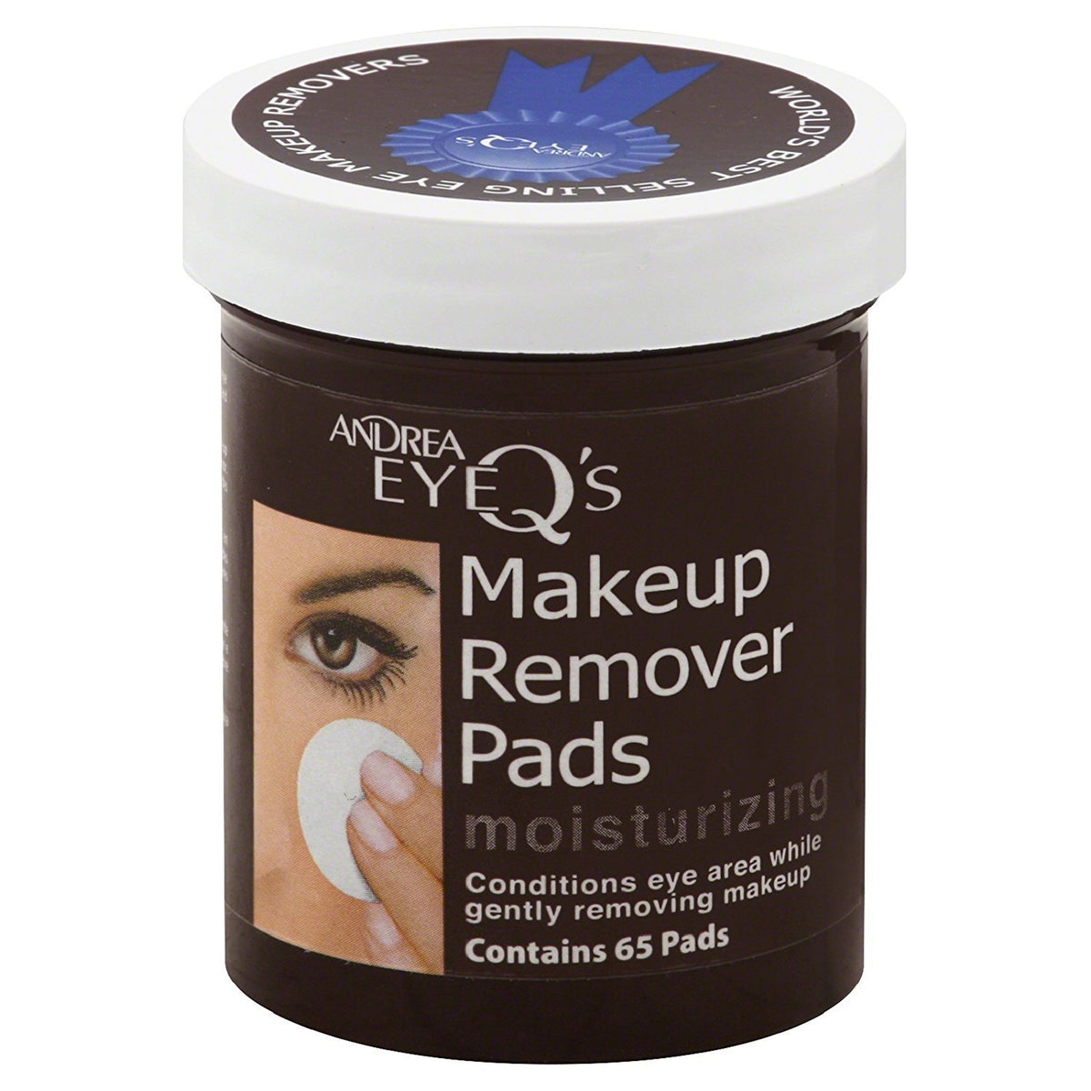 Andrea Eye Qs moisturizing makeup remover pads for gentle eye-area cleansing and hydration.