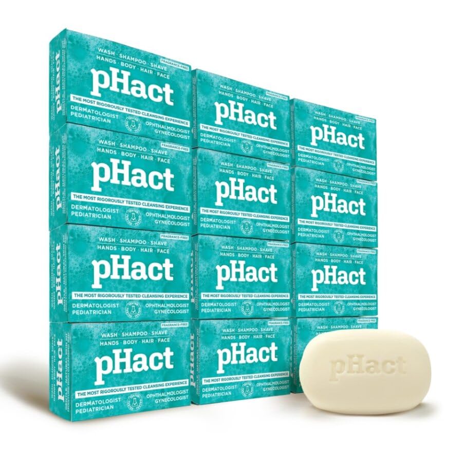 ANDREW LESSMAN pHact bar close-up natural foam highlights mild formula.