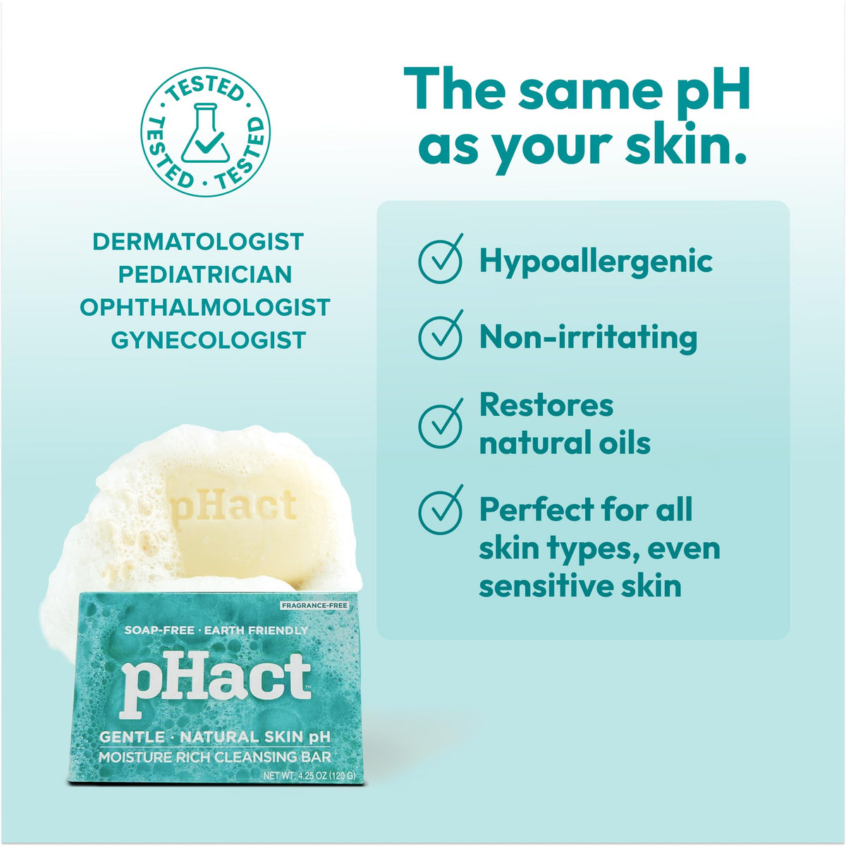 ANDREW LESSMAN pHact bar fragrance-free to reduce irritation risk.