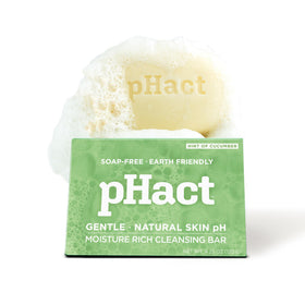 ANDREW LESSMAN pHact cucumber bar pack front view highlights soap-free cleansing for the family.