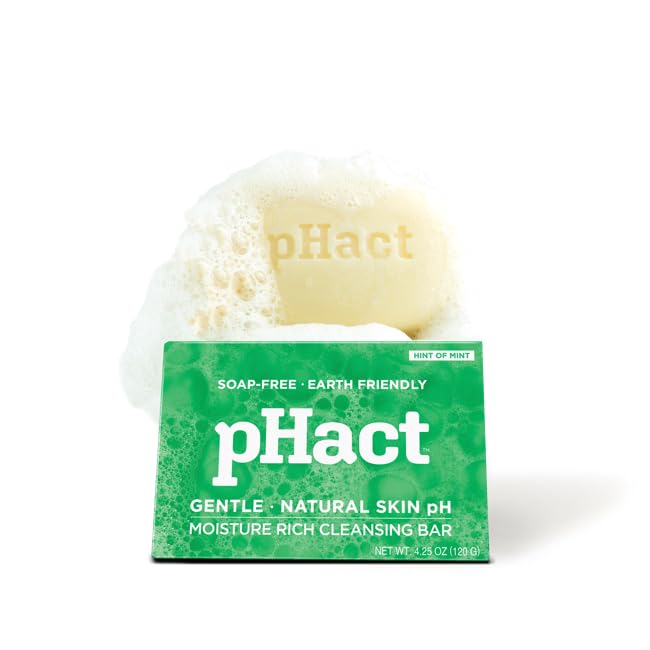 Andrew Lessman pHact mint bar front view, gentle cleansing for all skin types