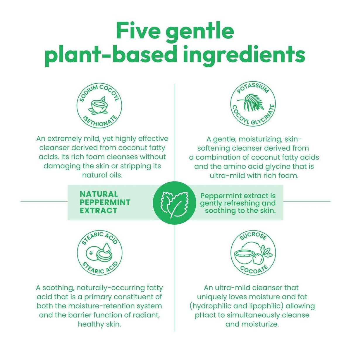 Andrew Lessman pHact mint bar packaging close-up, five ingredient mild formula
