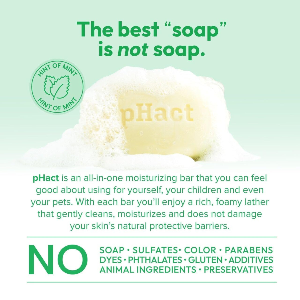 Andrew Lessman pHact mint bar close-up with peppermint scent and refreshing feel
