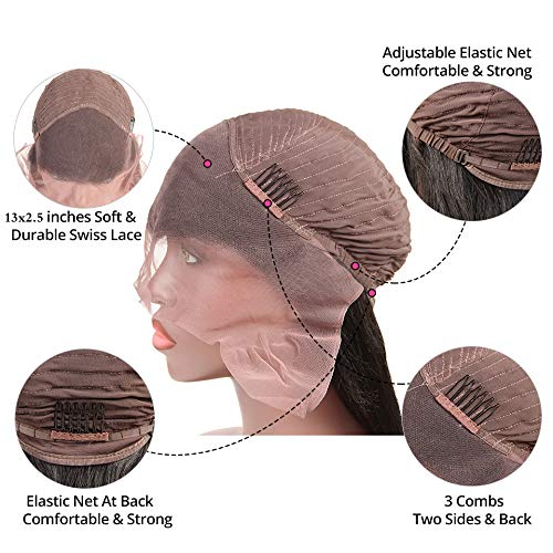 Andria glueless lace wig with adjustable straps and three combs for secure wear