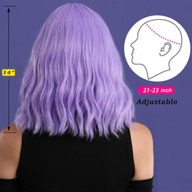 Andromeda wig bangs close-up, heat-resistant synthetic fiber for long-lasting wear.