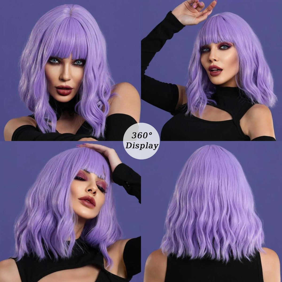 Andromeda 14-inch short wig styled for daily fashion, cosplay, or Halloween.