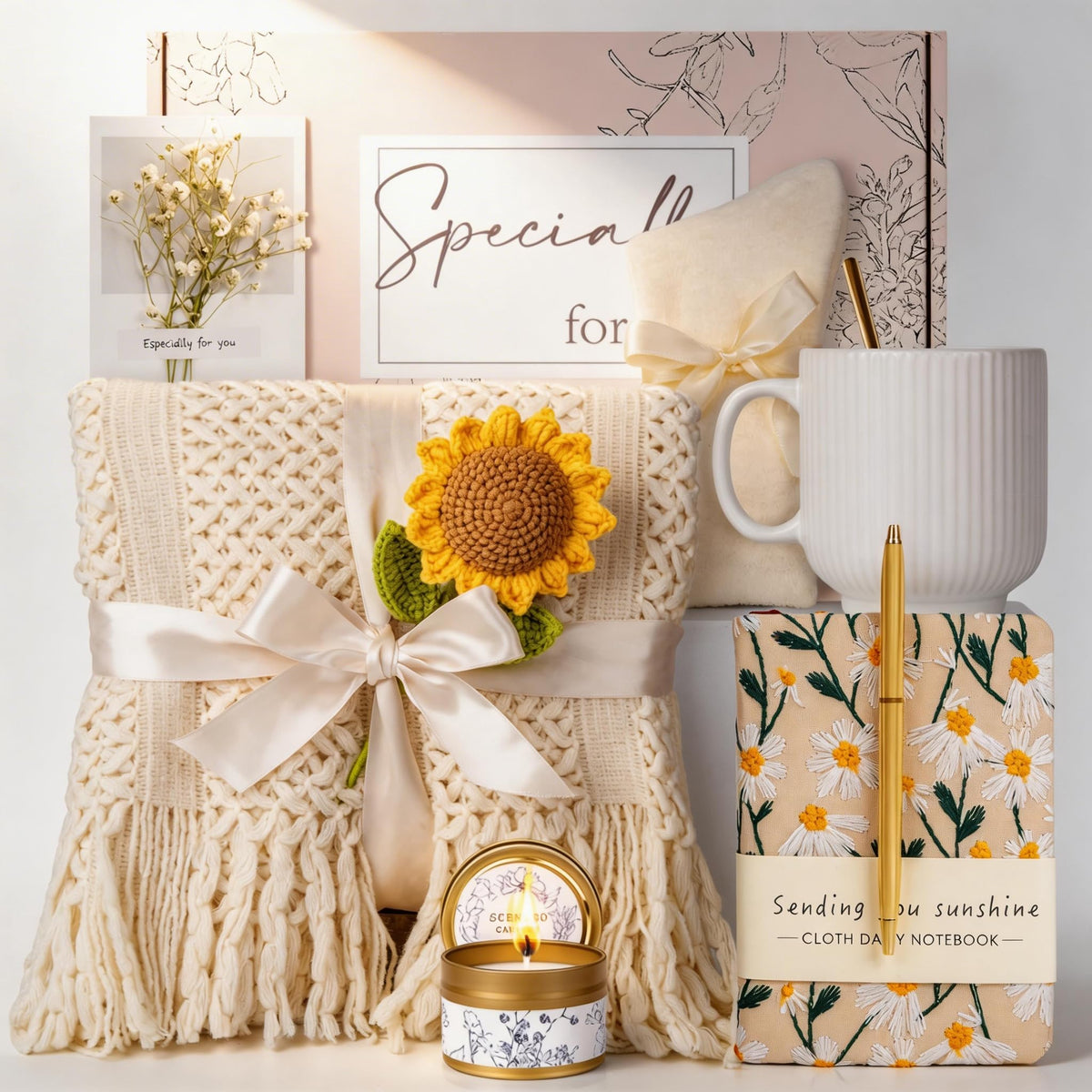 Anforsun sunflower gift basket for women, a thoughtful birthday or get-well gesture