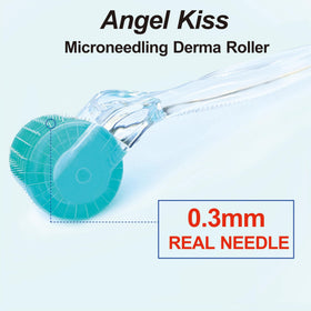 Angel Kiss Derma Roller applied to the face for gentle micro-needling
