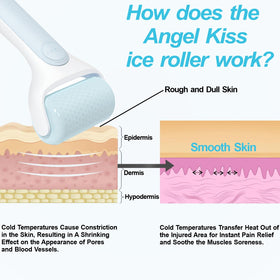 Angel Kiss Ice Roller massages the temples to ease tension.