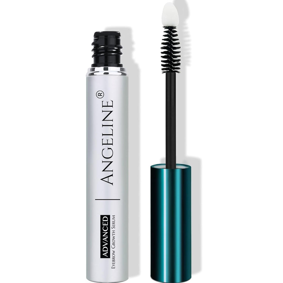 Angeline eyebrow serum bottle showing premium 5ml container for fuller brows